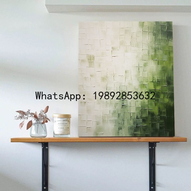 Abstract Oil Painting - GH手描き油絵、シンプルな抽象テクスチャ壁掛けアート、侘び寂びスタイルのリビングルーム装飾画