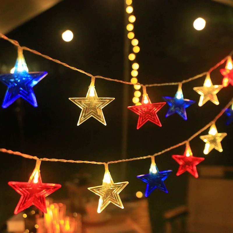 Fairy Lights Bedroom - 3色スターLEDストリングライト ウォームホワイト フェアリーライト 電池式装飾ライト 寝室、庭、パーティー、ホリデーデコレーション用