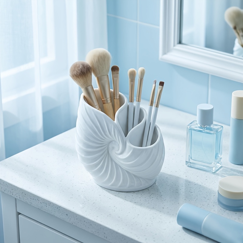 Vanity Home Decor - 多機能バスルームカウンターオーガナイザー、白い歯ブラシホルダー、洗面台、ホームオフィス、デスクトップ装飾収納用