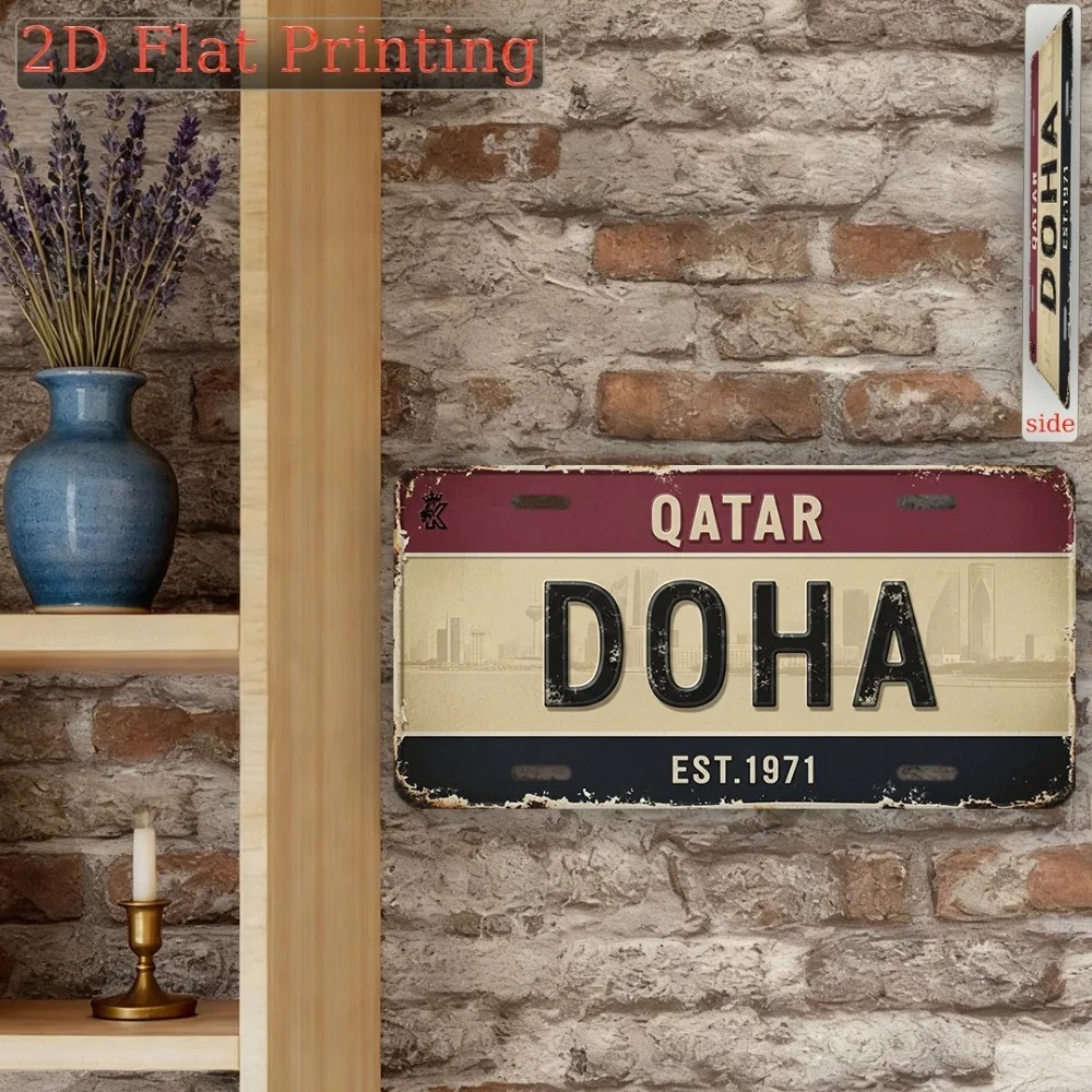 Home Decor Qatar - [2Dフラット] カスタムドーハカタールアルミサイン 6