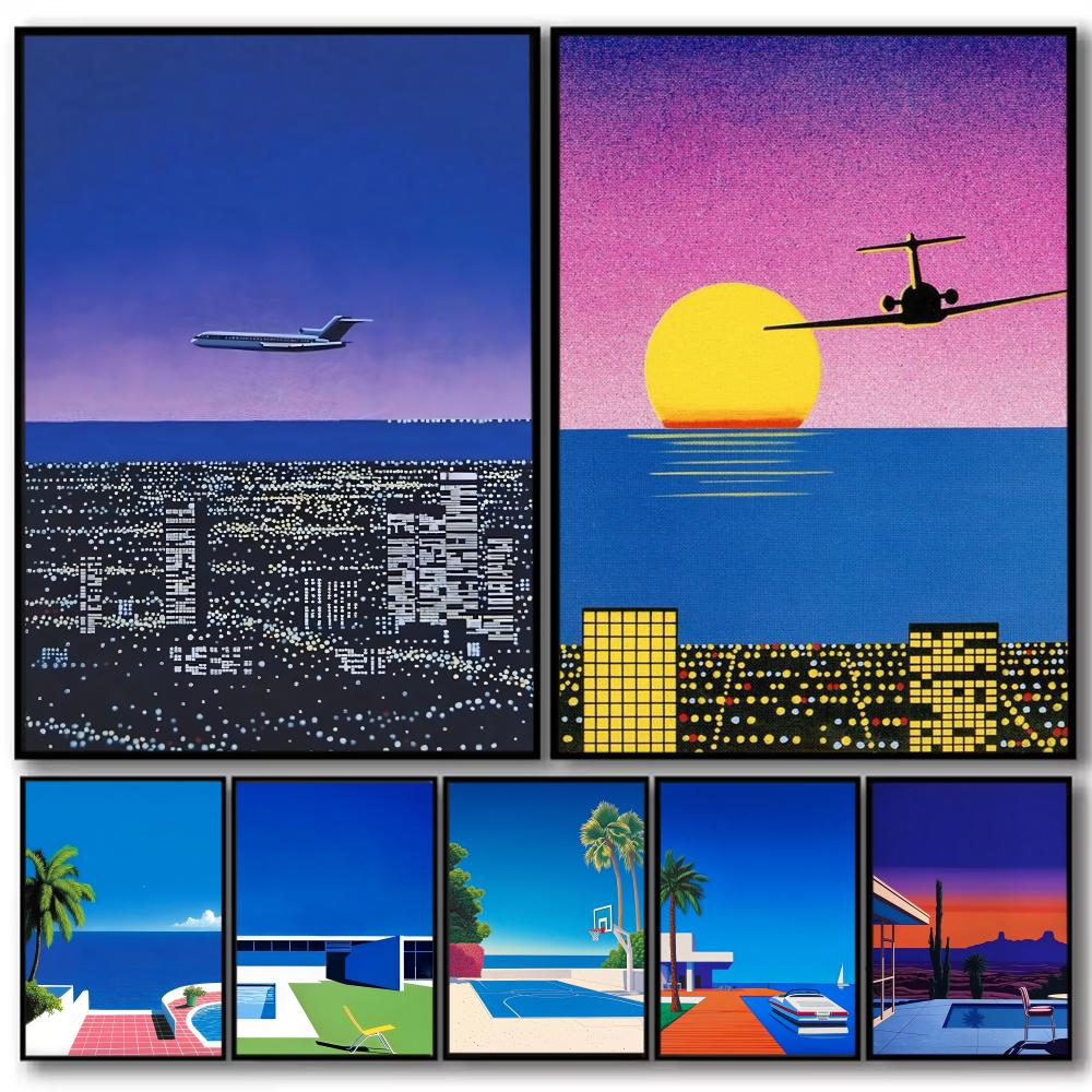 Abstract Oil Painting - 1pc フレームレス H-hiroshi Nagai アートワーク絵画書道高品質コットンキャンバスポスター壁アートリビングルーム用コーヒーホー