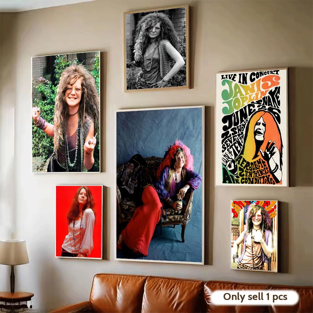 Home Decor Living Room Ideas - アメリカの歌手J-ジャニス・ジョプリンのポスター、モダンな自己粘着アートウォールデカール、寝室やリビングルームの家の装飾に、素晴らしいギフトアイデアです。