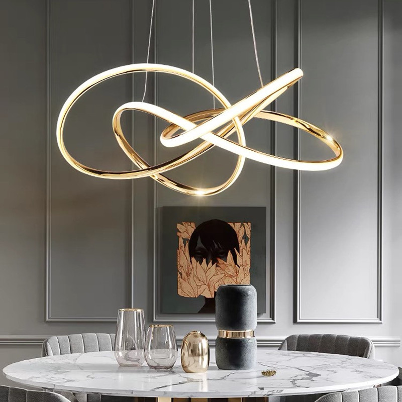 Home Decor Online Free - モダンなレストランペンダントライトリビングルーム LED シーリングライト家の装飾シンプルな幾何学的なラインライトショップ寝室ランプ用