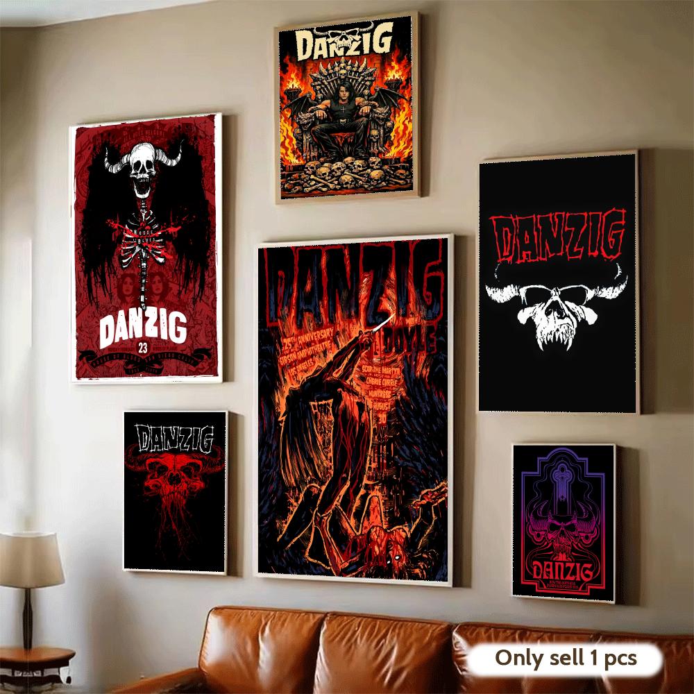 Home Decor Living Room Ideas - ヘビーメタルバンド D-Danzig ポスター モダンな自己粘着アート ウォールデカール 寝室やリビングルームの家の装飾に最適、素晴らしいギフトアイデア