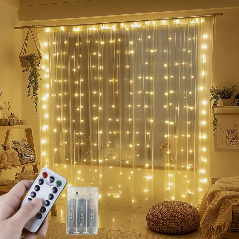Fairy Lights Bedroom - 3M-6M クリスマスデコレーションリモコン付きホリデーウェディングおとぎ話フラワーリングライト寝室カーテン電池ボックスストリングライト