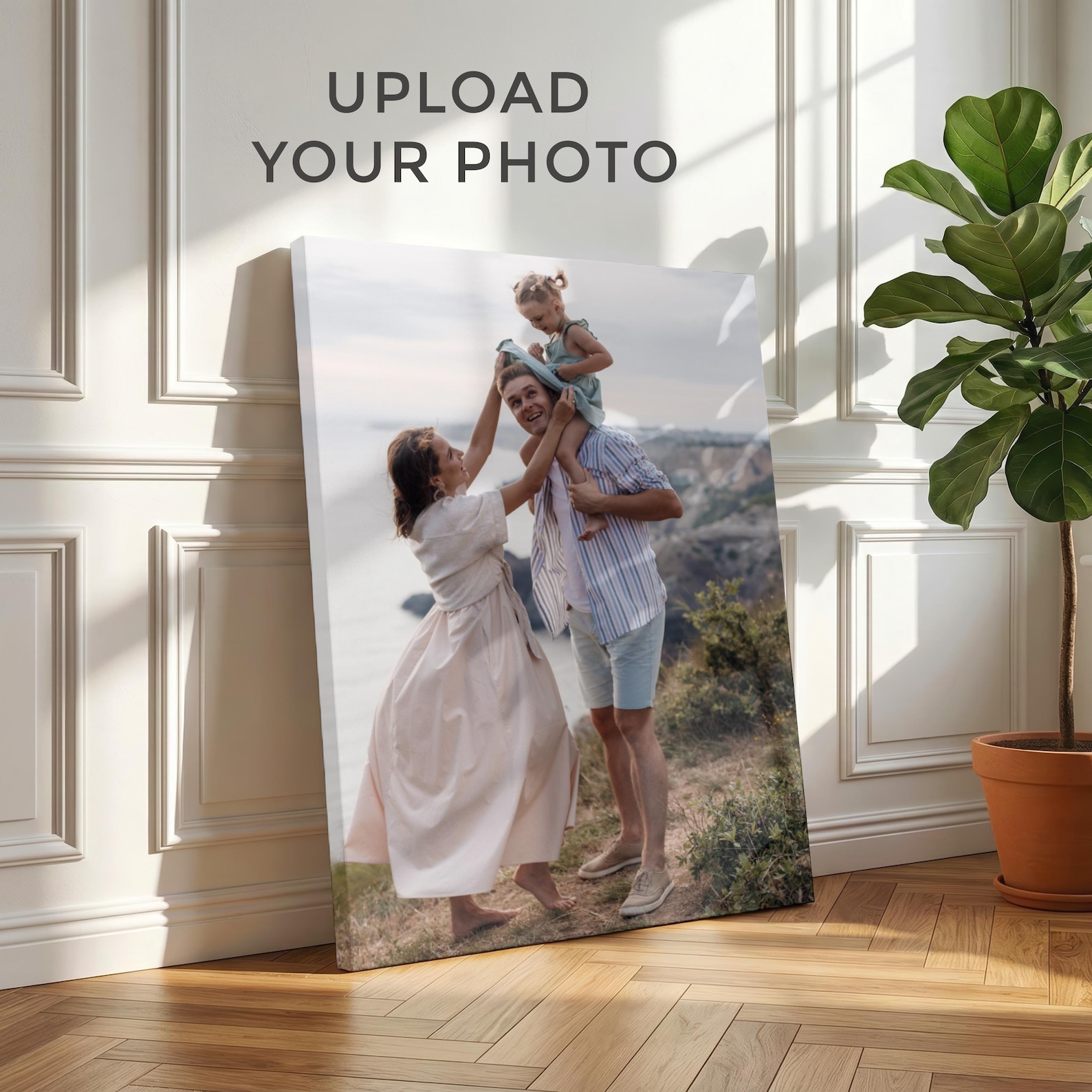 Home Decor Canvas - パーソナライズされた写真キャンバス、カスタムファミリーウォールアート、大型写真キャンバス、結婚祝い、写真からキャンバスへのプリント、家の装飾ウォールアート