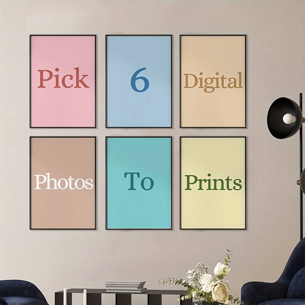 Home Decor Canvas - 6枚セット/セット パーソナライズカスタムキャンバスプリント写真 家族、ペット、風景、カップル、結婚式、家の装飾、ポスター、ギフトに最適