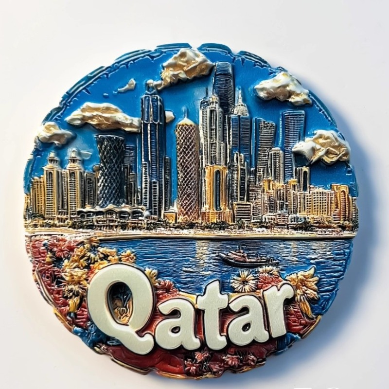 Home Decor Qatar - カタール冷蔵庫マグネット中東旅行お土産ドーハソーキュワキフ冷蔵庫ステッカー家の装飾結婚祝い