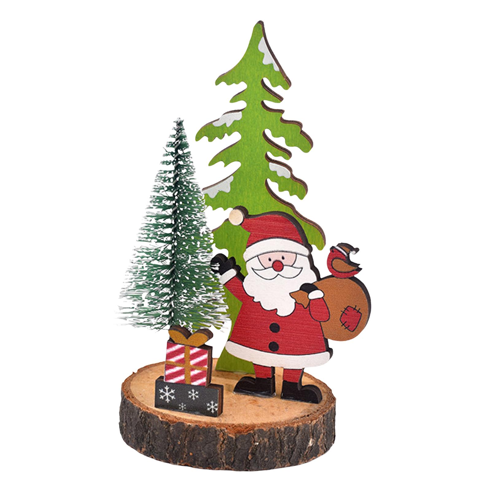 Home Decor Tree - ミニチュアの木製クリスマスツリー。卓上装飾、自立式の農家風彫刻、家庭、オフィス、デスク、パーティーのギフトに最適。