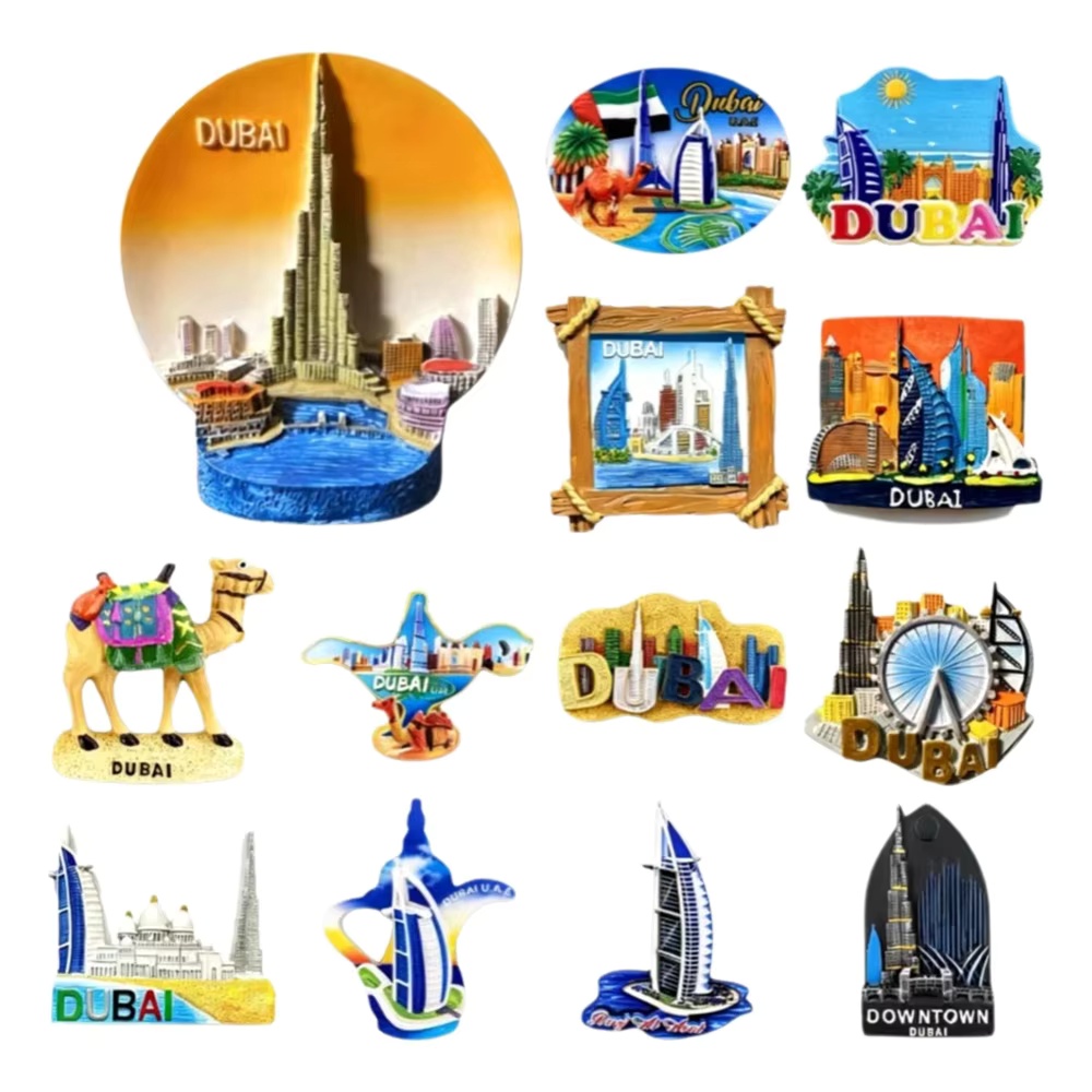 Home Decor Uae - UAEドバイ3D手描き樹脂製冷蔵庫マグネット観光土産冷蔵庫ステッカー旅行家の装飾ギフト
