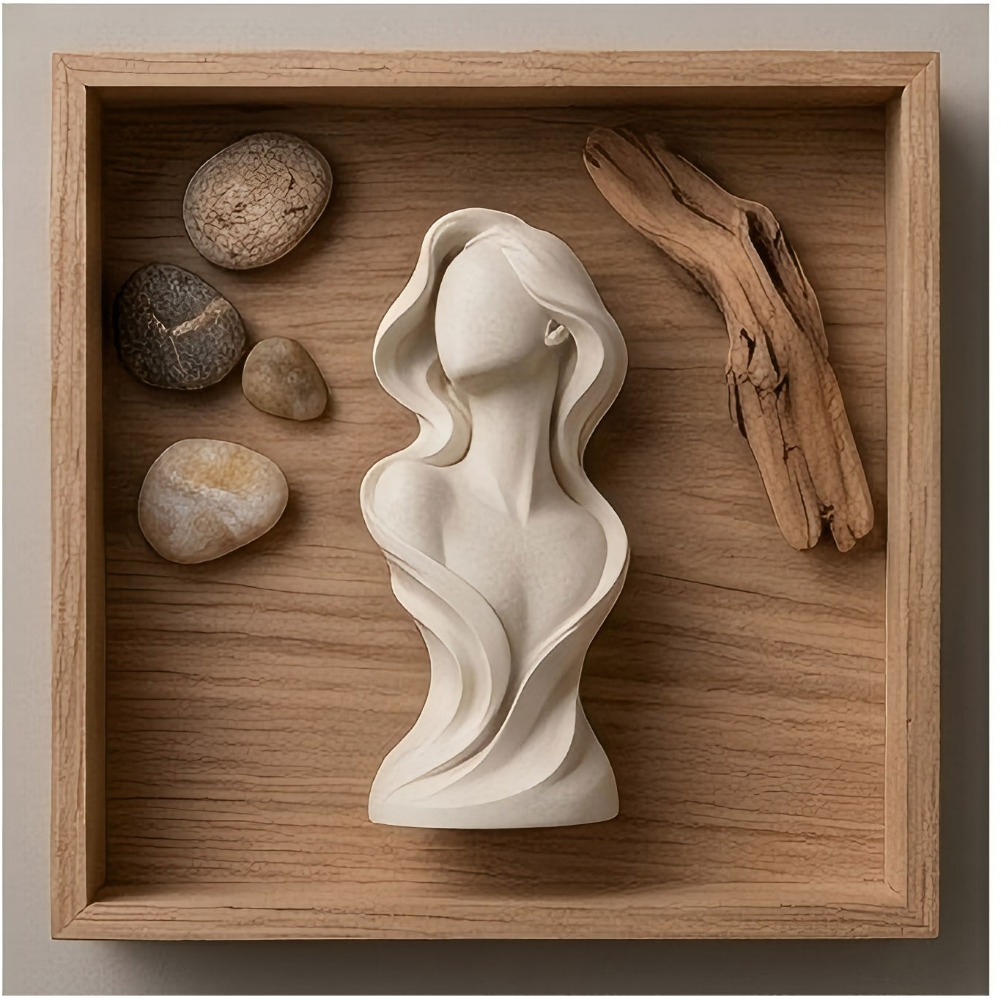抽象的な顔のない長い髪の女性の胸像彫刻、3Dプリントされた女 - Vanity Home Decor のレビューと価格