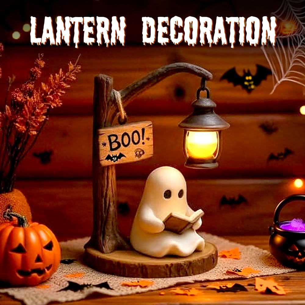 3D樹脂製ハロウィンゴーストレディングランタン読書コーナーラ - Fairy Lights Bedroom のレビューと価格