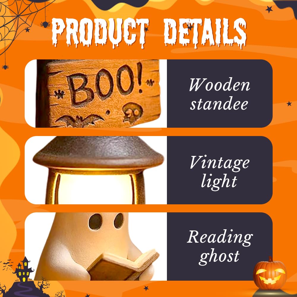 3D樹脂製ハロウィンゴーストレディングランタン読書コーナーラ - Fairy Lights Bedroom のレビューと価格