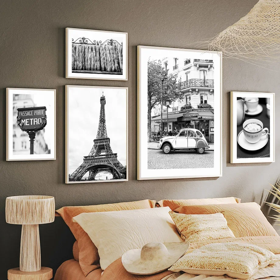 ブラックホワイトパリタオルカフェストアヴィンテージカーミニマ - Home Decor Store のレビューと価格