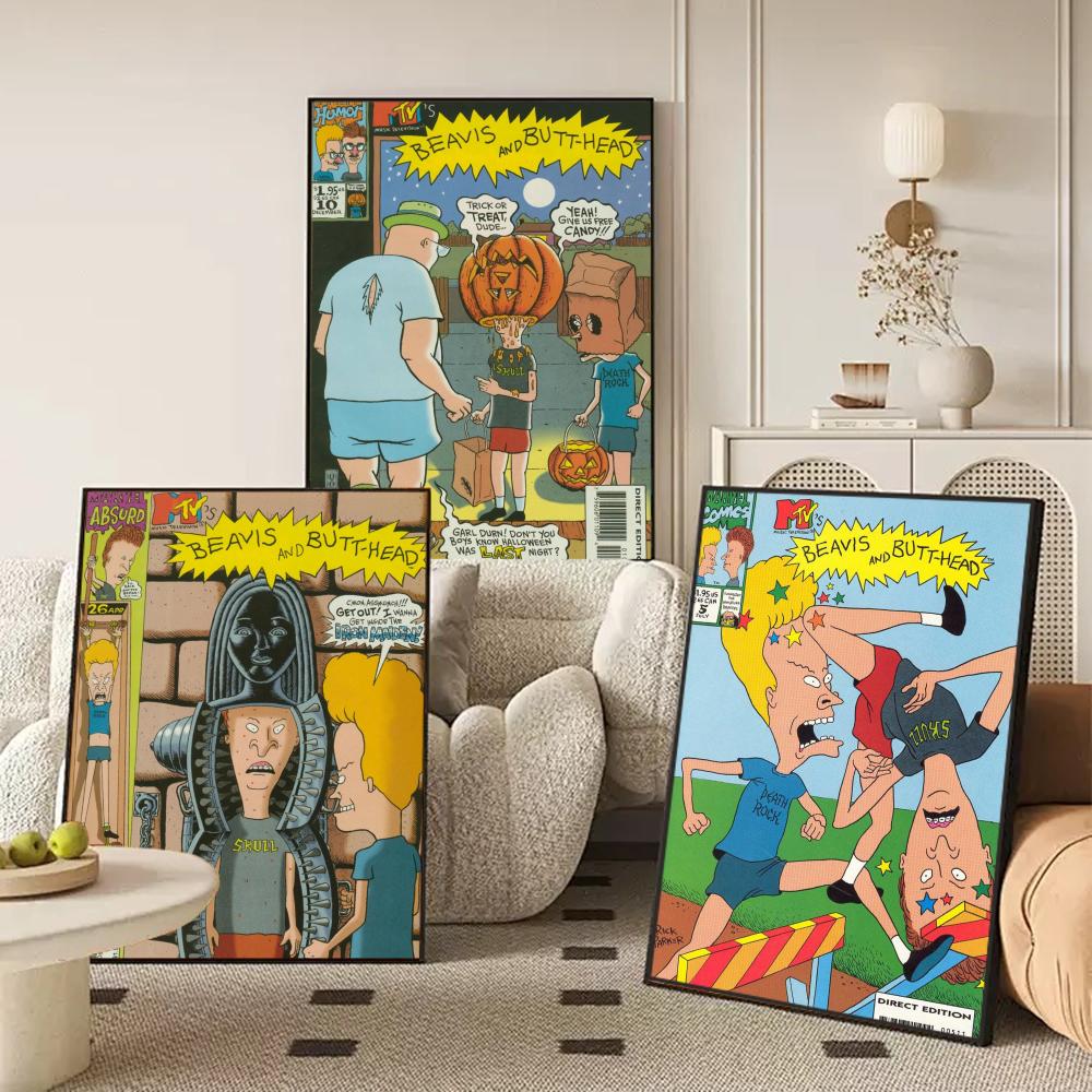 アニメ B-ビービスと B-バットヘッド ポスター HD ウ - Home Decor Living Room Ideas のレビューと価格