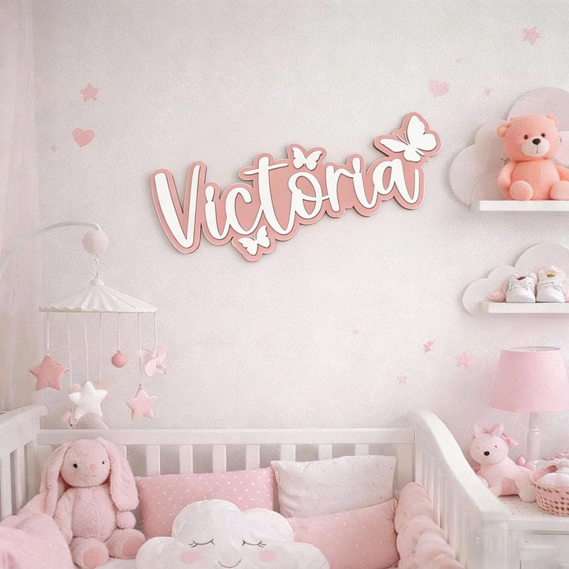 1個入りカスタム漫画蝶名入り木製ネームプレート、ホームルーム - Home Decor Names のレビューと価格