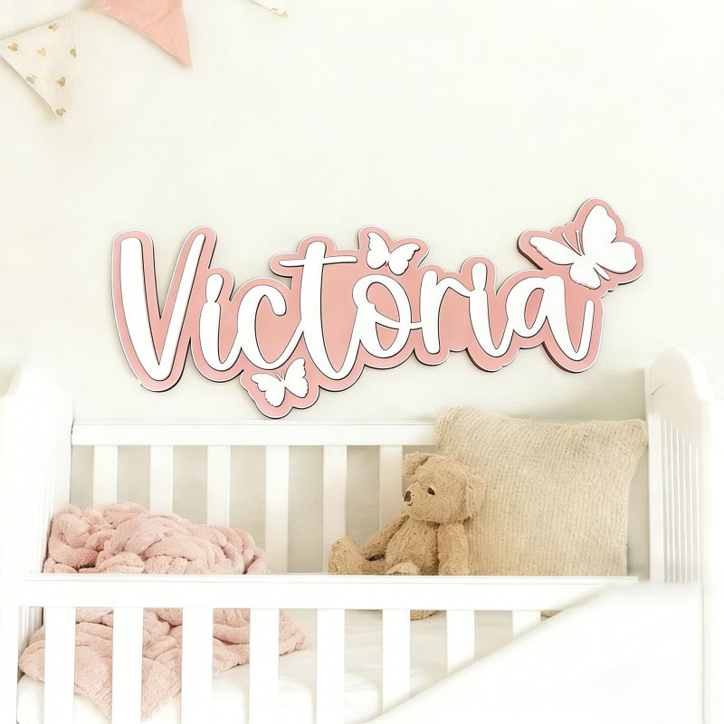 1個入りカスタム漫画蝶名入り木製ネームプレート、ホームルーム - Home Decor Names のレビューと価格