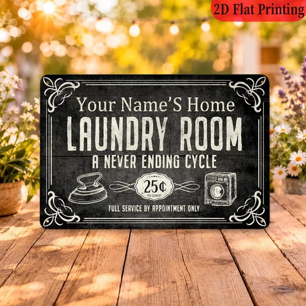 カスタムネームランドリーサイン、エンドレスサイクルウォールデ - Home Decor Names のレビューと価格