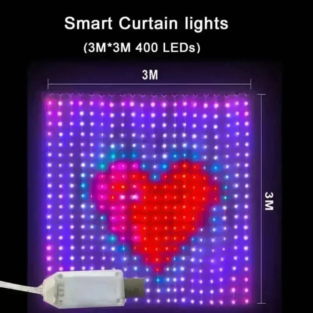 LEDピクセルカーテンライト、Bluetoothアプリで制御 - Home Decor Tree のレビューと価格