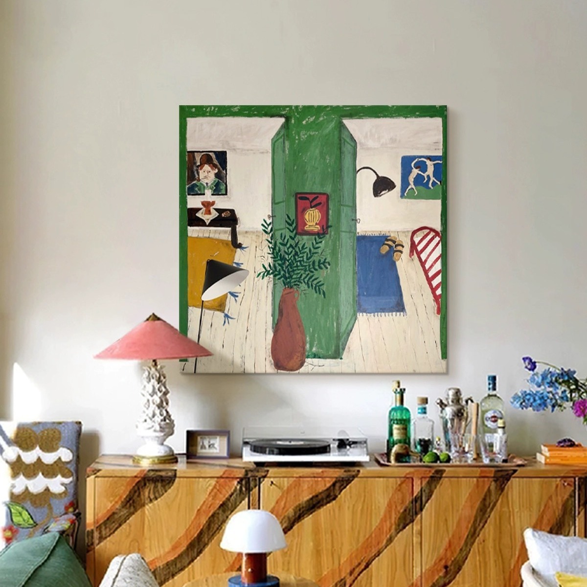 マティスニッチアート抽象油絵高級リビングルーム装飾額入り長方 - Abstract Oil Painting のレビューと価格