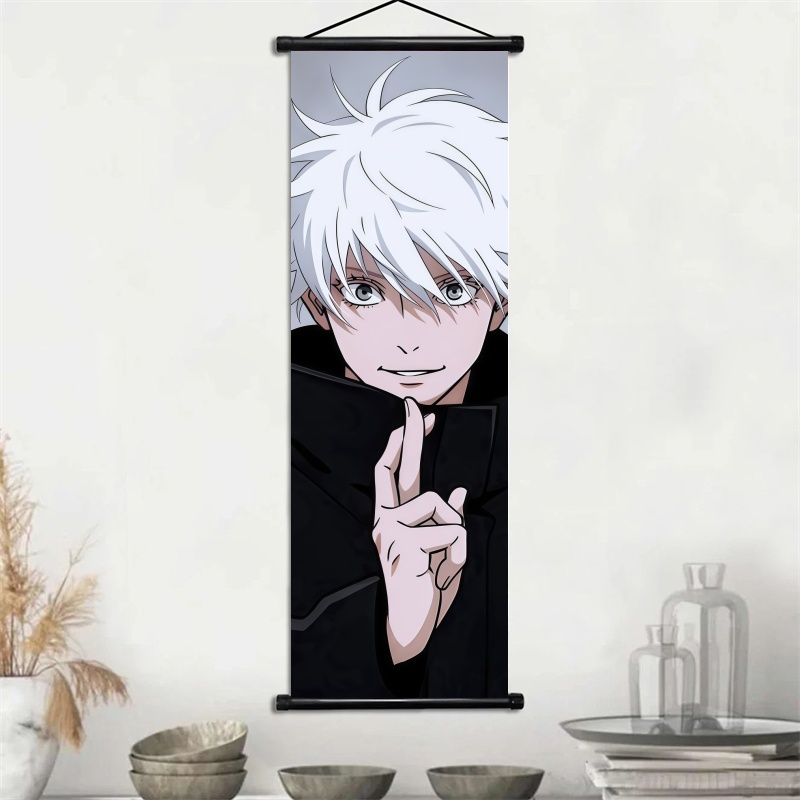 呪術廻戦 五条悟＆護廷祥呉 アニメアート 布製壁掛けスクロー - Home Decor Design のレビューと価格