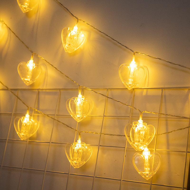 ハート型ストリングライト、温白色LEDスターフェアリーライト - Fairy Lights Bedroom のレビューと価格