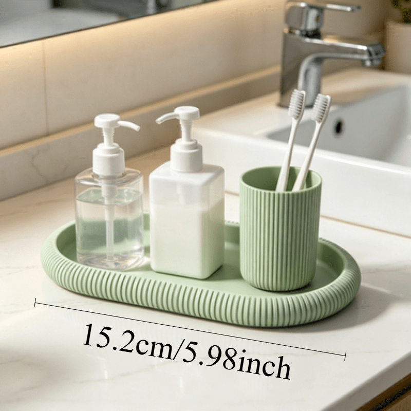 楕円形の収納トレイ装飾オーガナイザープレート滑り止めデスクト - Vanity Home Decor のレビューと価格