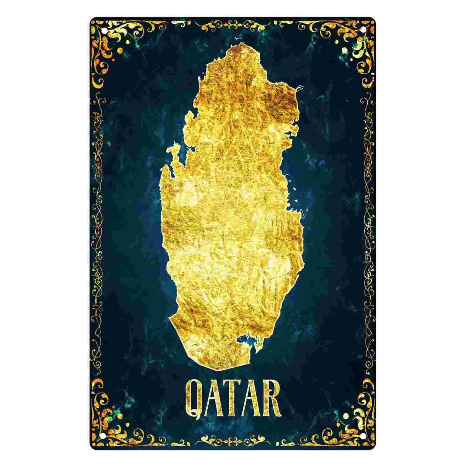 2Dフラット1個入り「カタールゴールドマップ」メタルウォール - Home Decor Qatar のレビューと価格