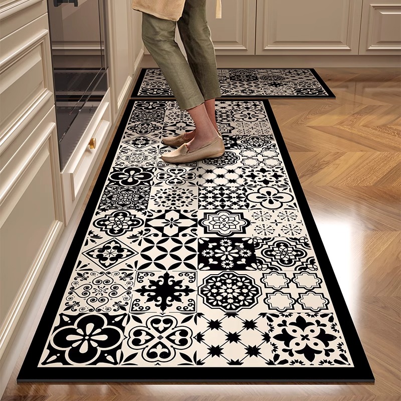 キッチンフロアマット PVCレザーフットマット 防水耐油ラグ - Home Decor Online Free のレビューと価格
