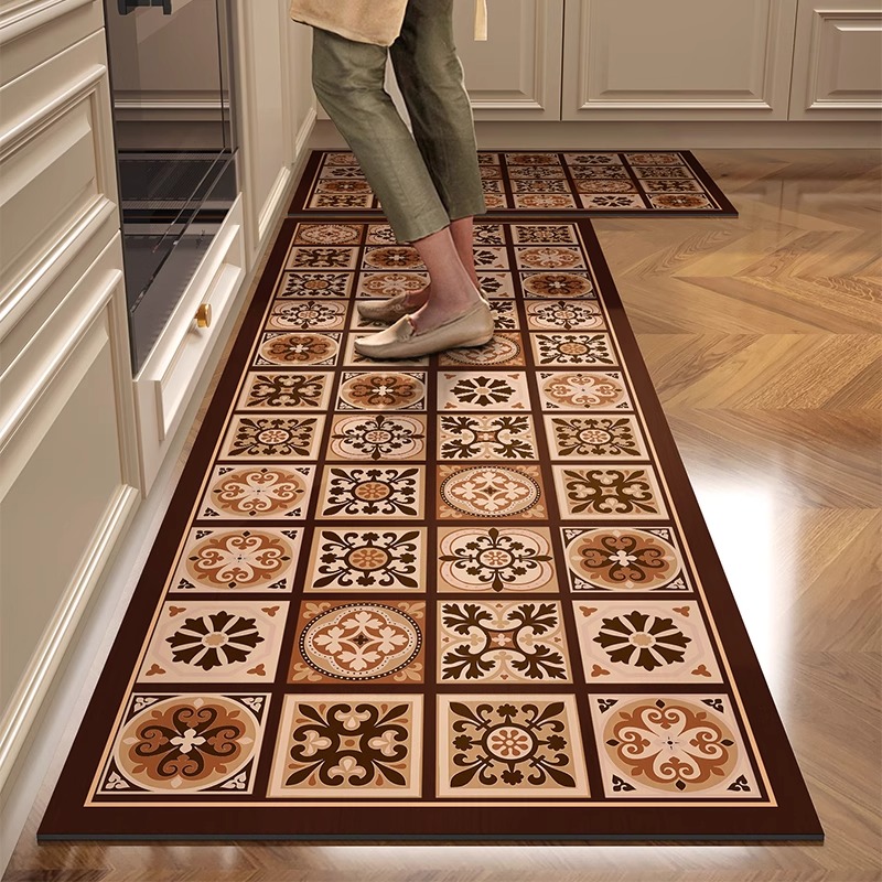 キッチンフロアマット PVCレザーフットマット 防水耐油ラグ - Home Decor Online Free のレビューと価格