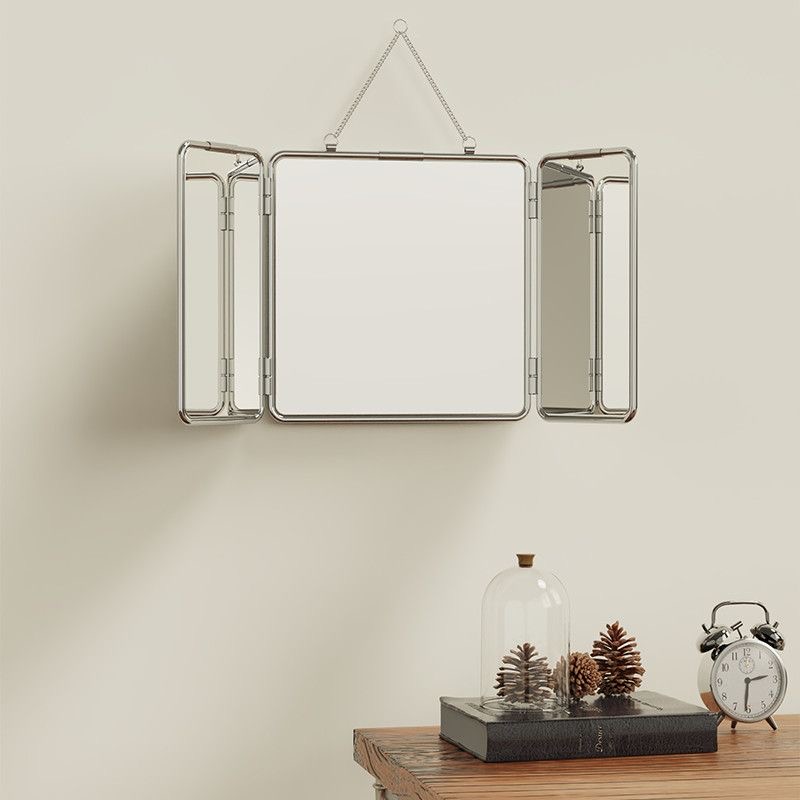 インスタ風 スクエア 三つ折り 壁掛けミラー 金属 ステンレ - Vanity Home Decor のレビューと価格