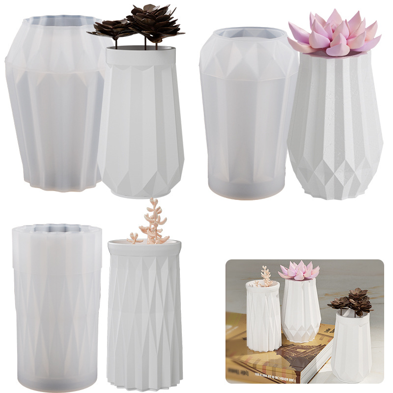花瓶を飾るための丸い石膏型のシリコーン型,樹脂製,クリスタル - Home Decor Store のレビューと価格