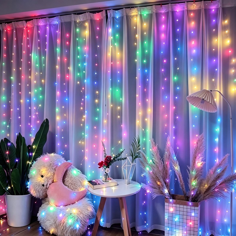 3/4/6m カーテンLEDストリングライトガーランド US - Fairy Lights Bedroom のレビューと価格