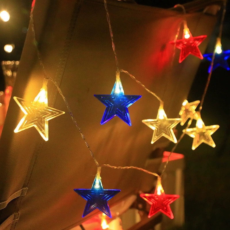3色スターLEDストリングライト ウォームホワイト フェアリ - Fairy Lights Bedroom のレビューと価格
