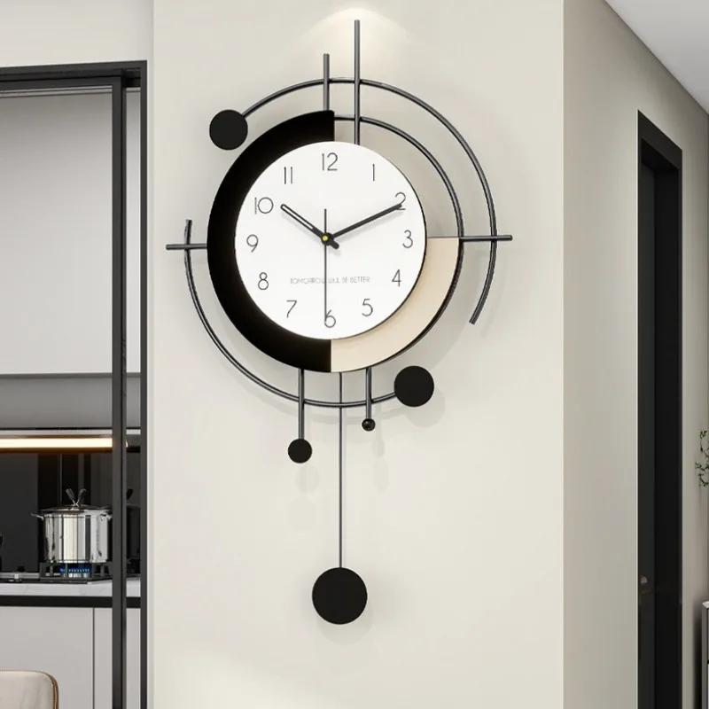 モダンなシンプルな壁掛け時計リビングルームサイレント高級クリ - Home Decor Living Room Ideas のレビューと価格