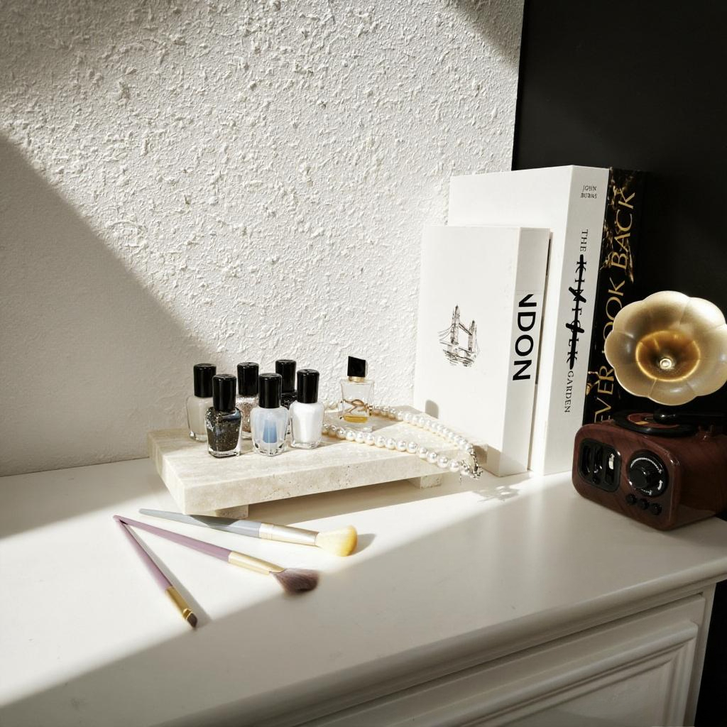 天然大理石製ペデスタルスタンド、多用途ソープ、ジュエリートレ - Vanity Home Decor のレビューと価格