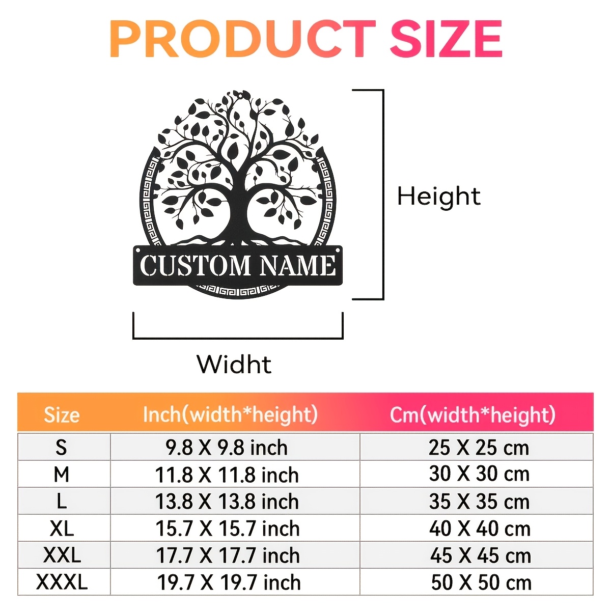 生命の樹のカスタムメタルウォールアート。 パーソナライズされ - Home Decor Names のレビューと価格