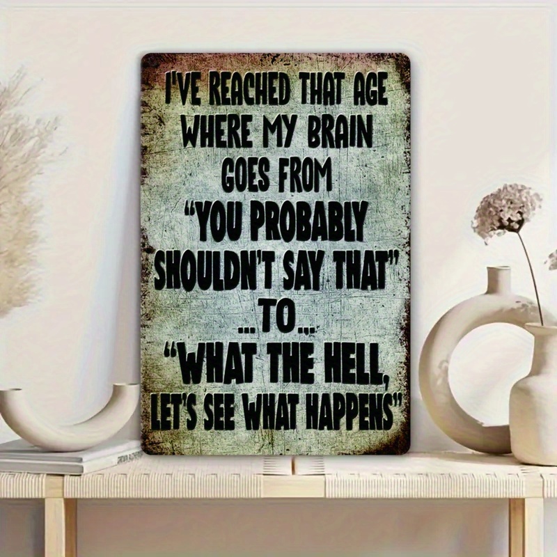 ヴィンテージメタルウォールサイン - 面白い皮肉な引用句、素 - Home Decor Quotes Ideas のレビューと価格