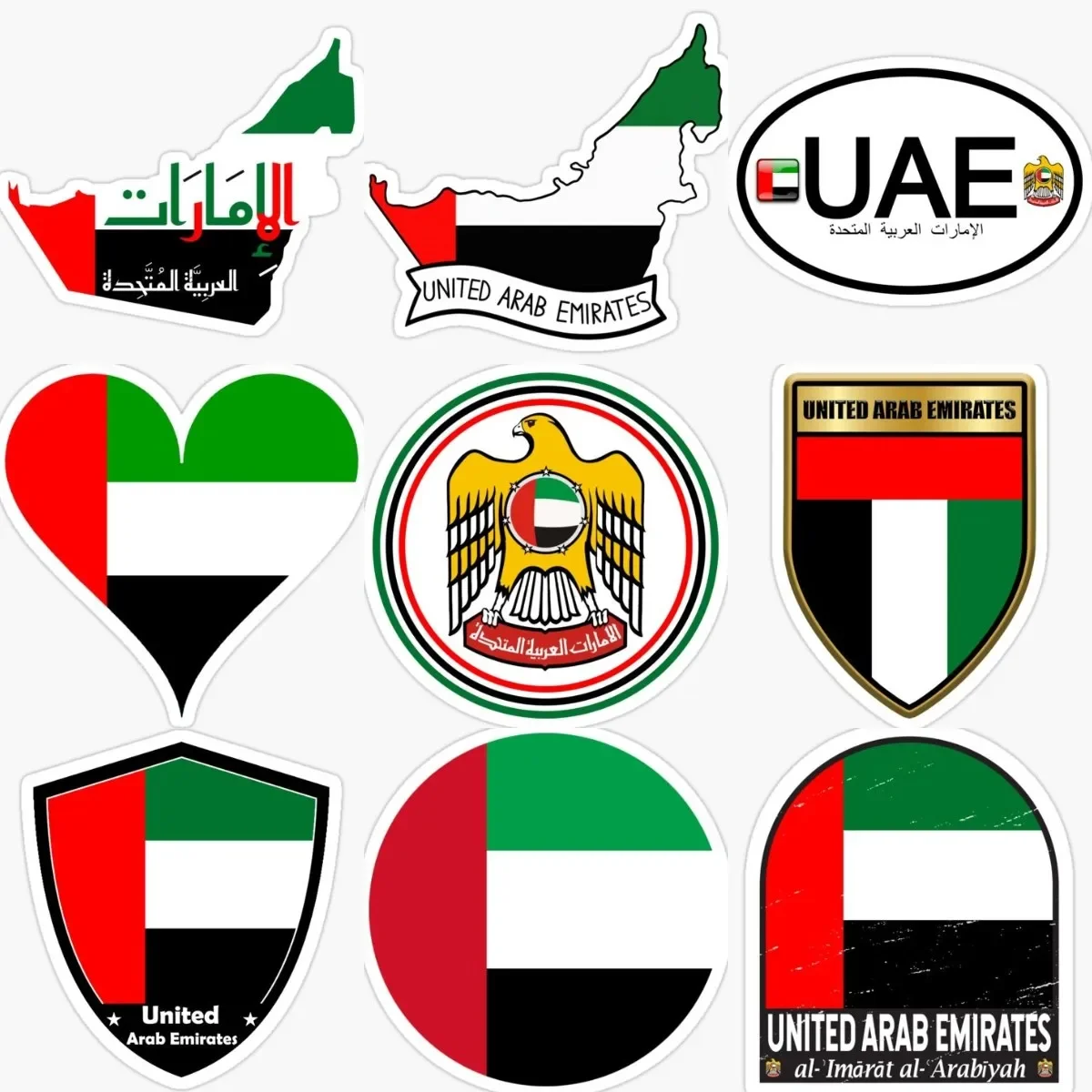 アラブ首長国連邦（UAE）の国旗地図、鷲の国章ステッカー、車 - Home Decor Uae のレビューと価格