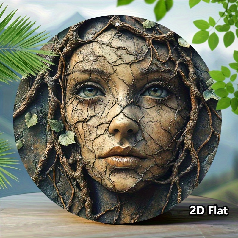 2Dフラット、ヴィンテージアルミニウム製丸型ウォールアート  - Home Decor Tree のレビューと価格