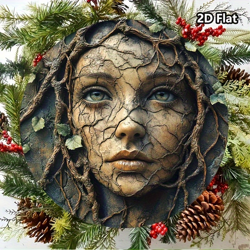 2Dフラット、ヴィンテージアルミニウム製丸型ウォールアート  - Home Decor Tree のレビューと価格