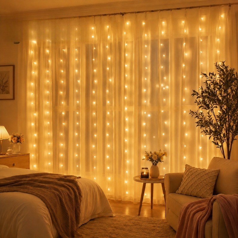 3/4/6m カーテンLEDストリングライトガーランド US - Fairy Lights Bedroom のレビューと価格