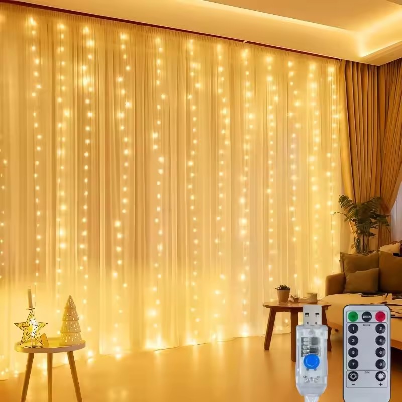 3/4/6m カーテンLEDストリングライトガーランド US - Fairy Lights Bedroom のレビューと価格