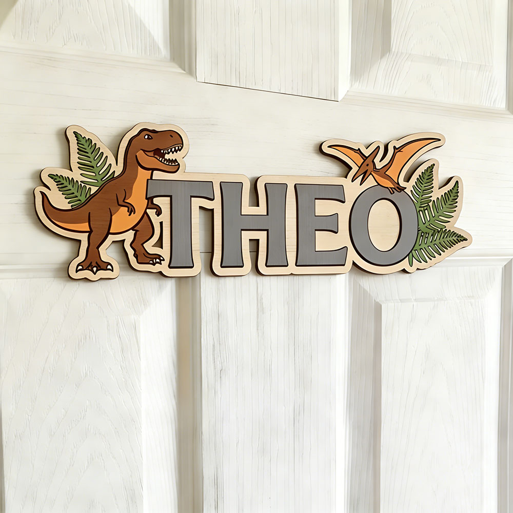 愛する赤ちゃんのためのパーソナライズされた恐竜の名前入りサイ - Home Decor Names のレビューと価格