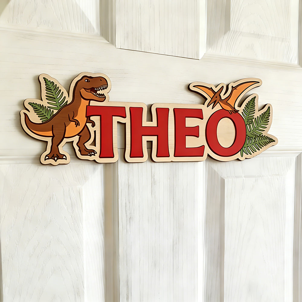 愛する赤ちゃんのためのパーソナライズされた恐竜の名前入りサイ - Home Decor Names のレビューと価格