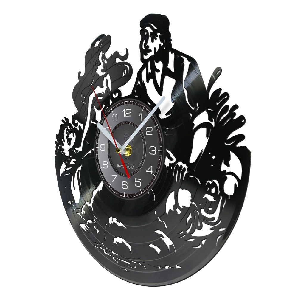 人魚姫王子ビニールレコード壁時計海底ファンタジーストーリーヴ - Home Decor Under 300 のレビューと価格