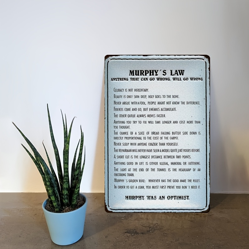 マーフィーの法則メタルサイン - 風変わりな引用句が入った防 - Home Decor Quotes Ideas のレビューと価格