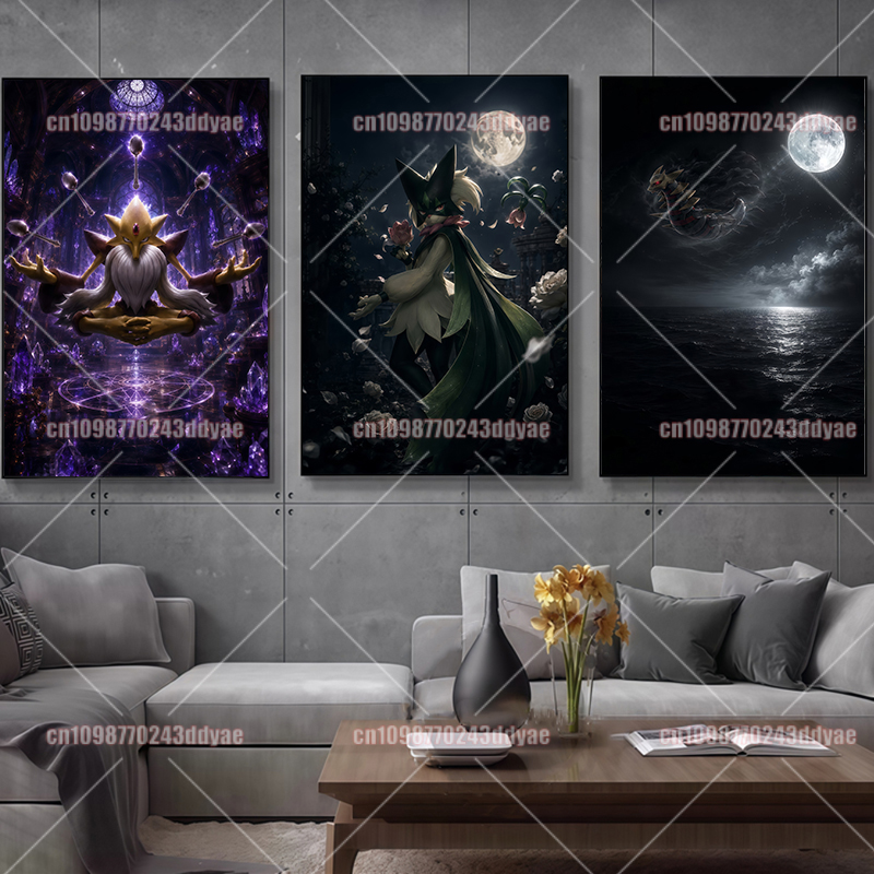 アニメポケモンキャラクターキャンバス絵画ポスター 8K 映画 - Home Decor Canvas のレビューと価格