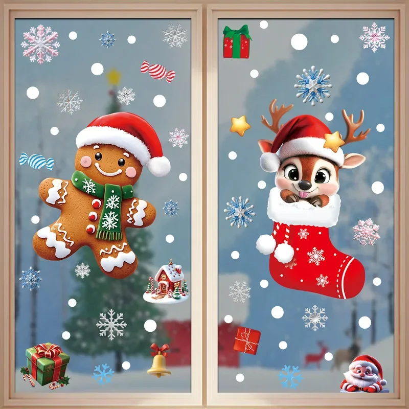 クリスマスのお祝いのPVC静電ガラスステッカー 雪だるま サ - Home Decor Store のレビューと価格