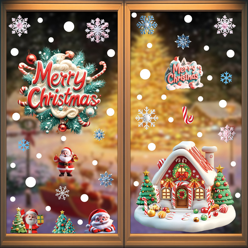 クリスマスのお祝いのPVC静電ガラスステッカー 雪だるま サ - Home Decor Store のレビューと価格